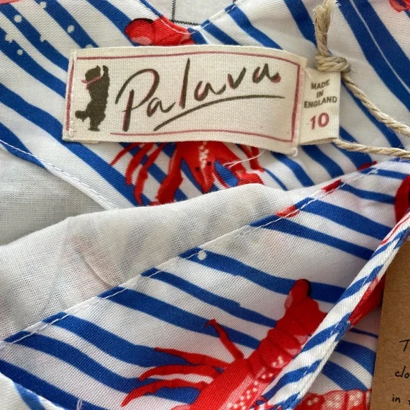 NWT ~ Palava "Beatrice" Lobster Print Dress ~ Size 10 - Picture 4 of 7